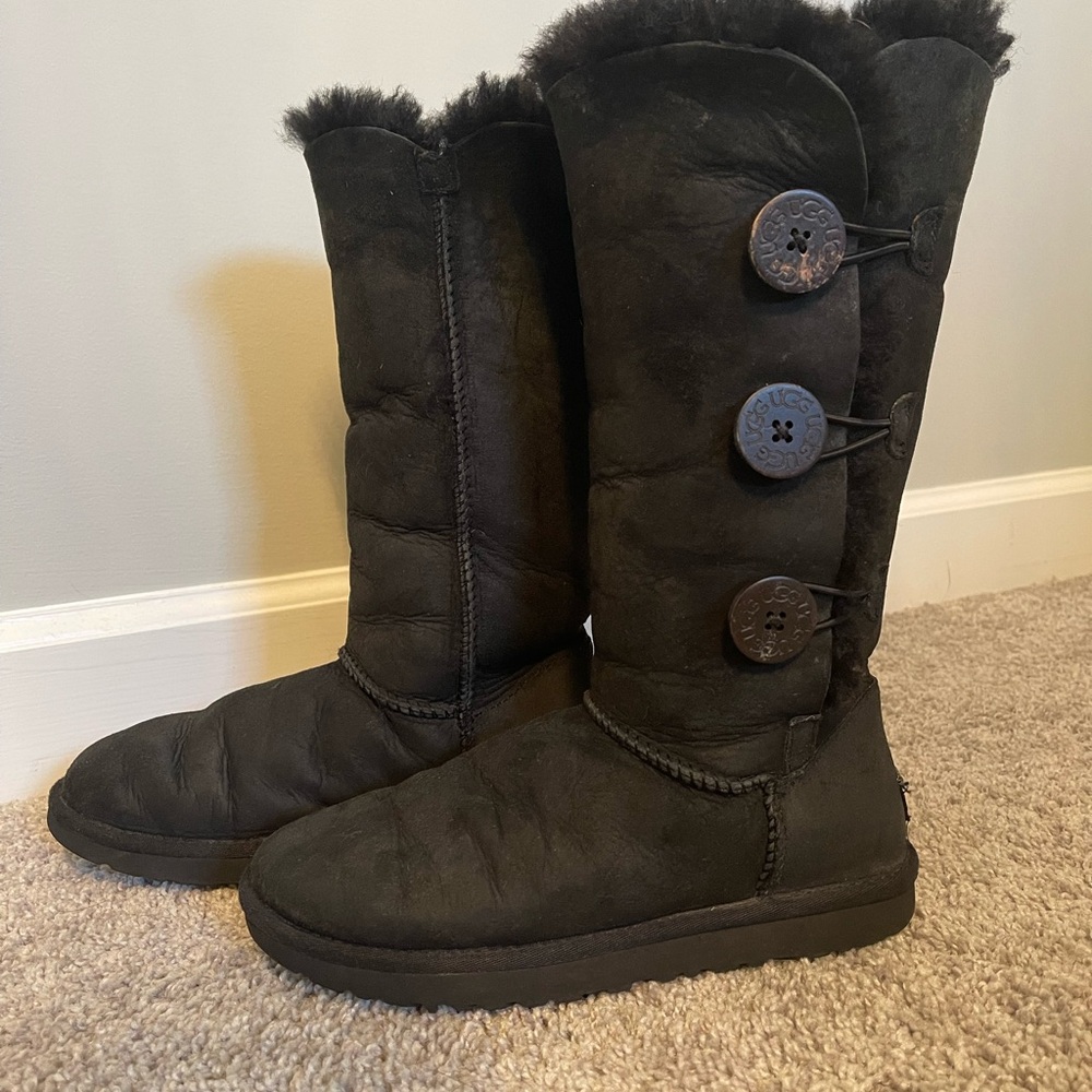 Women's UGG Black Button Boots